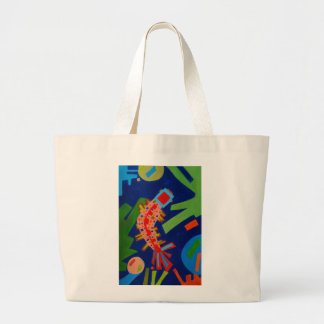 Bolso De Tela Gigante abstracción, pescado, carpa, cubismo,