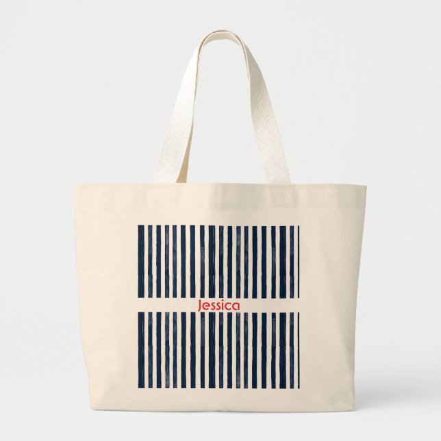Bolso De Tela Gigante Abstrack Naval Stripes Seamless
