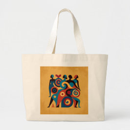 Bolso De Tela Gigante Abstract African Women Geometric Art Retro Gold Bo