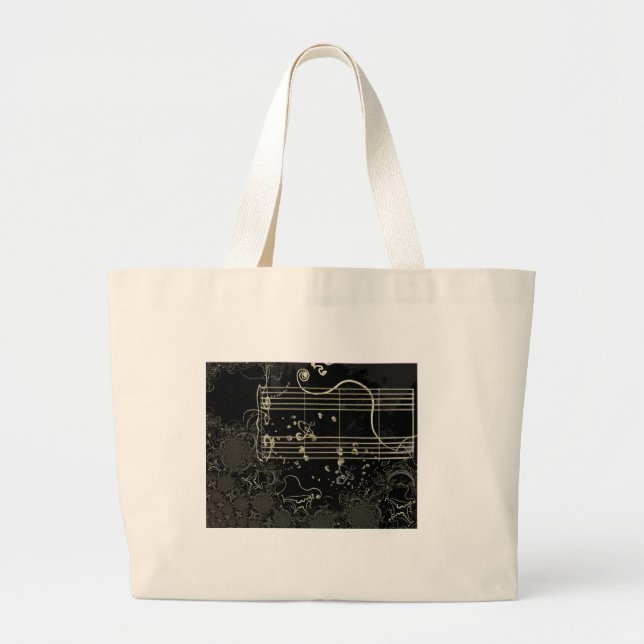 Bolso De Tela Gigante Abstract Artwork Black (Frente)