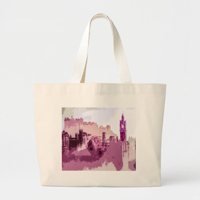 Bolso De Tela Gigante Abstract Painting Edinburgh Capital of Scotland (Frente)