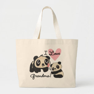 Bolso De Tela Gigante Abuela del amor de los osos de panda I