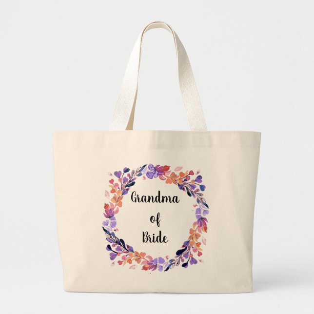 Bolso De Tela Gigante Abuela floral de corona (Frente)