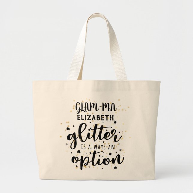 Bolso De Tela Gigante Abuela glamurosa - Purpurina siempre opción (Frente)