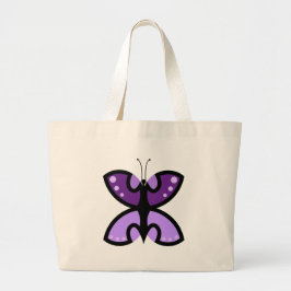 Bolso De Tela Gigante Acento Gráfico de Mariposa Morada Moderna Linda