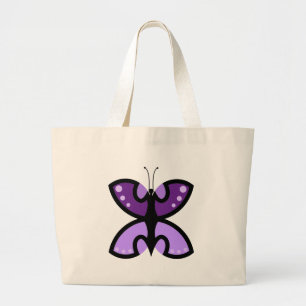 Bolso De Tela Gigante Acento Gráfico de Mariposa Morada Moderna Linda