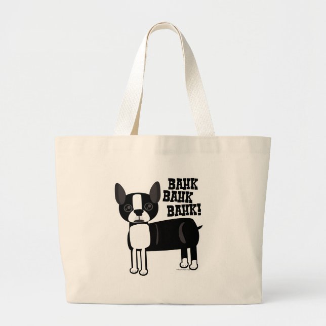 Bolso De Tela Gigante Acento suave en Boston Terrier (Frente)