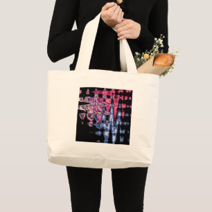 Bolso De Tela Gigante Achempong Modern Synthwave: Rosa Azul Abstracto 
