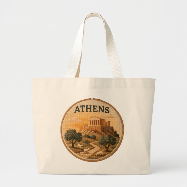 Bolso De Tela Gigante Acrópolis de Parthenon (Frente)