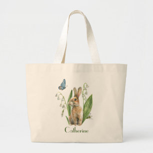 Bolso De Tela Gigante Acuarela Floral Semana Santa Conejo Conejo Persona