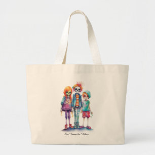 Bolso De Tela Gigante Adorable Pastel Zombie Trio - Cute Halloween