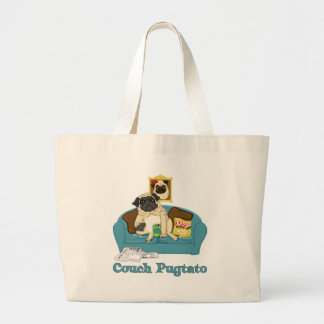 Bolso De Tela Gigante Adorable sofá de Personalizable Pugtato Tees, rega