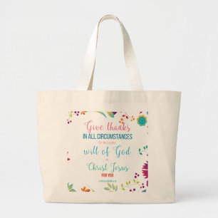 Bolso De Tela Gigante Adoración con verso de la biblia de la palabra
