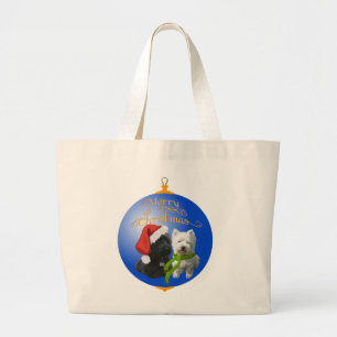 Bolso De Tela Gigante Adorno de Navidad Westie Scottie