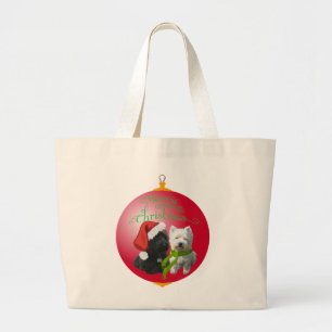 Bolso De Tela Gigante Adorno de Navidad Westie Scottie