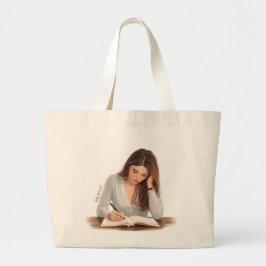 Bolso De Tela Gigante Aesthetic Woman Writing Illustration Tote Bag