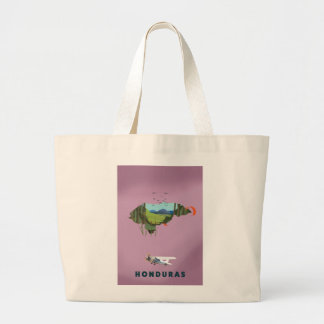 Bolso De Tela Gigante Afiche de viaje con mapa ilustrado de Honduras
