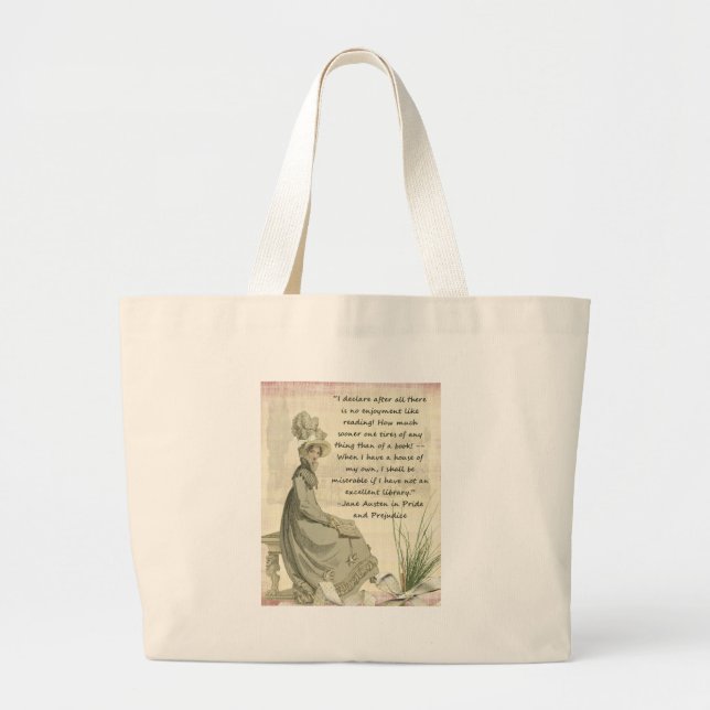 Bolso De Tela Gigante Aficionados a los libros de Jane Austen (Frente)