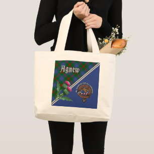 Bolso De Tela Gigante Agnew Clan Badge & Tartan Large Tote Bag