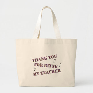 Bolso De Tela Gigante Agradecimiento de notas musicales del profesor de