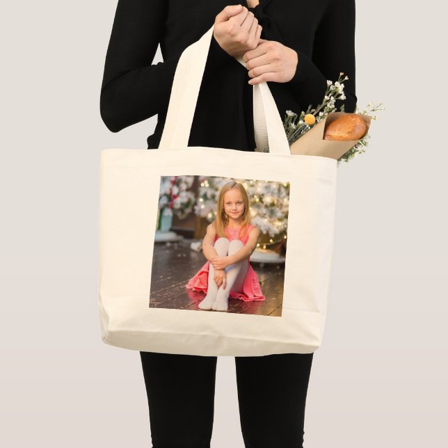 BOLSO DE TELA GIGANTE AGREGAR FOTO AL TOTE, PERSONALIZAR (Anverso (producto))