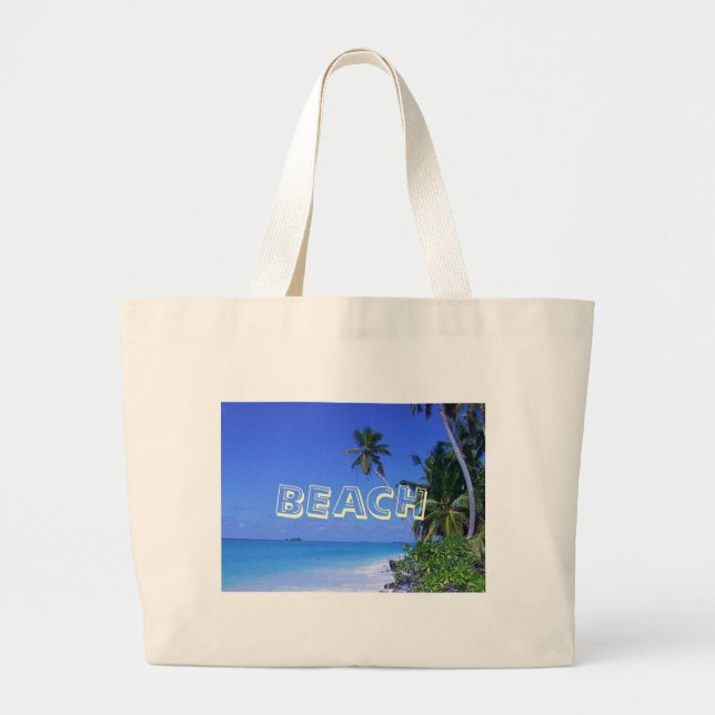 Bolso De Tela Gigante Agua con las palmeras, PLAYA (Frente)