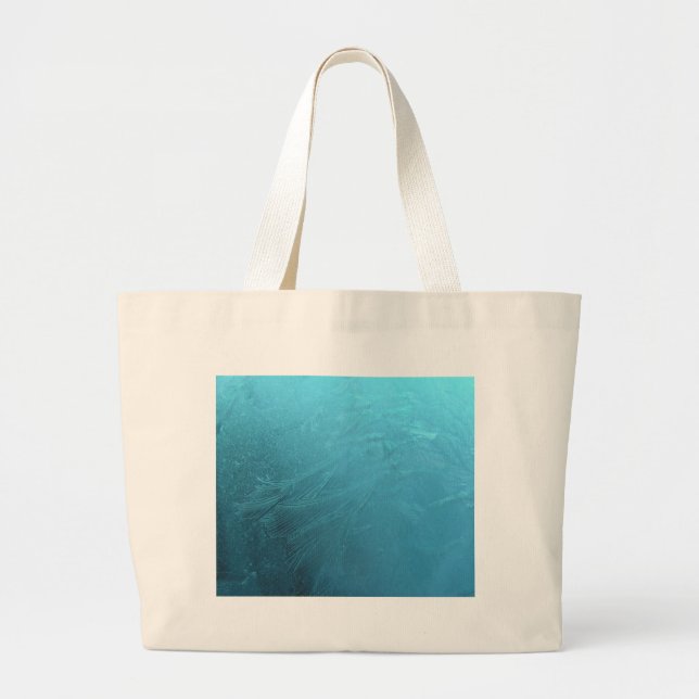 Bolso De Tela Gigante Agua congelada Helado Azul Moda Invernal Metálico (Frente)