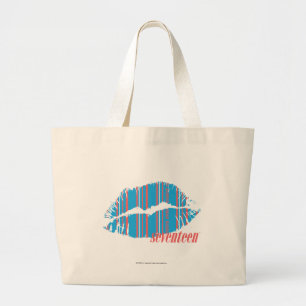 Bolso De Tela Gigante Aguamarina fina de las rayas