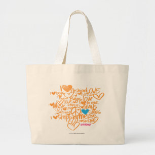 Bolso De Tela Gigante Aguamarina/naranja de la pintada
