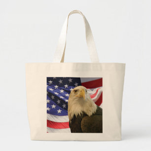 Bolso De Tela Gigante Águila y bandera de los Estados Unidos