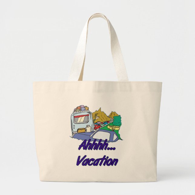 Bolso De Tela Gigante Ahh Vacation Camping (Frente)