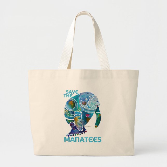 Bolso De Tela Gigante Ahorre el Manatee (Frente)