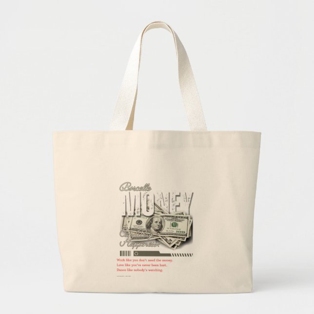 Bolso De Tela Gigante "Ahorro inteligente, compras elegantes" (Frente)