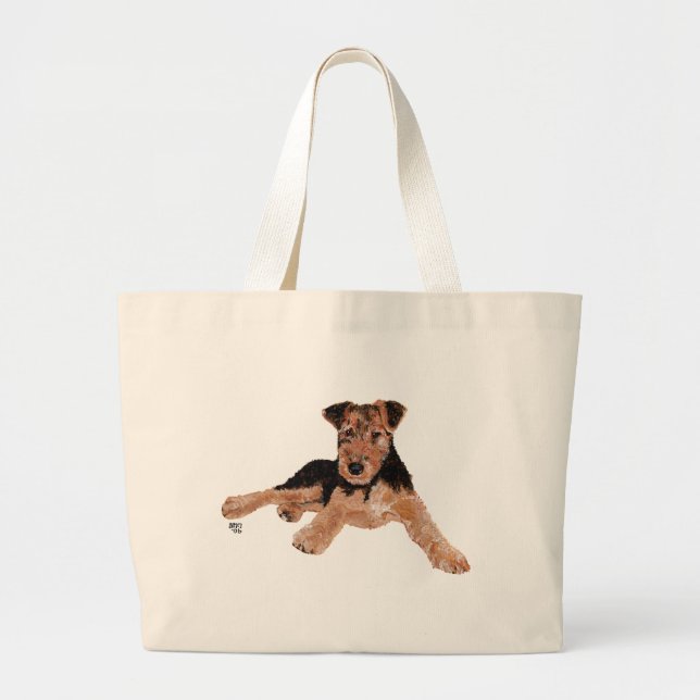 Bolso De Tela Gigante Airedale / Welsh Terrier Puppy (Frente)
