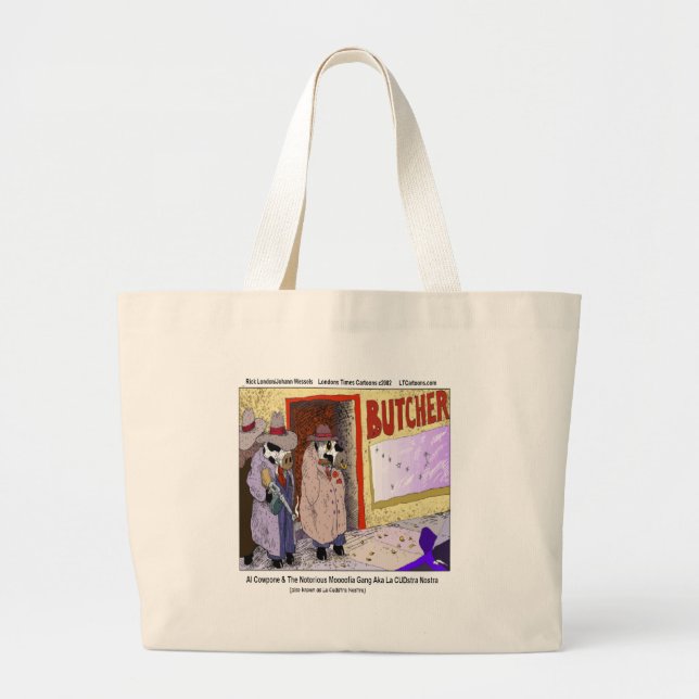 Bolso De Tela Gigante Al Cowpone y las vacas divertidas de Moofia Gang (Frente)