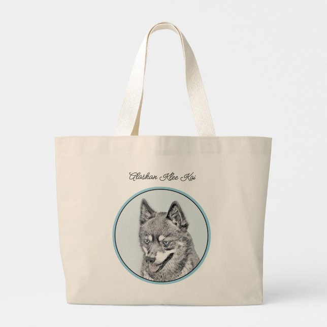 Bolso De Tela Gigante Alaskan Klee Kai AKK Husky pinta arte de perros ad (Reverso)