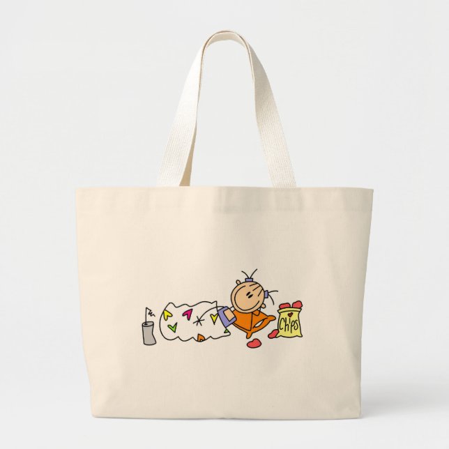 Bolso De Tela Gigante Alegría de la fiesta de pijamas (Frente)