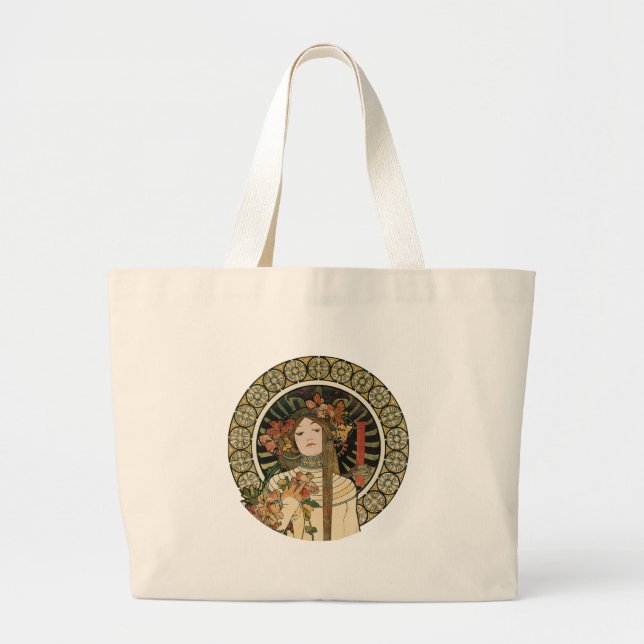 Bolso De Tela Gigante Alfonse Mucha Trappistine Nouveau (Frente)