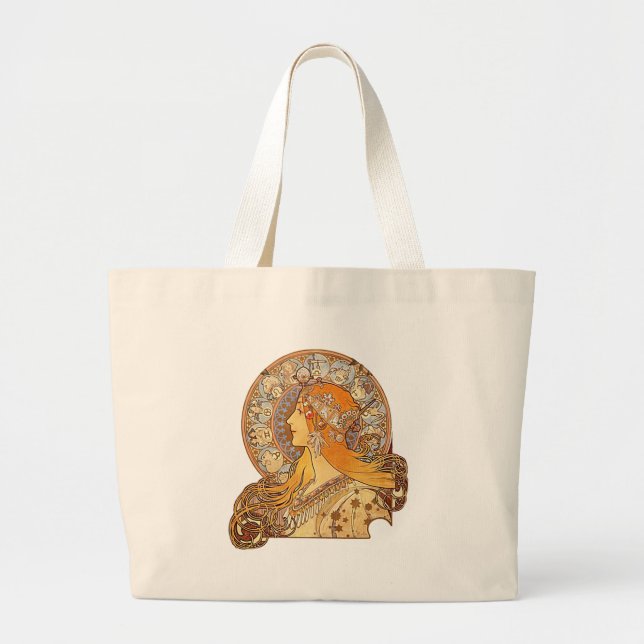 Bolso De Tela Gigante Alfonso Mucha - zodiaco (Frente)
