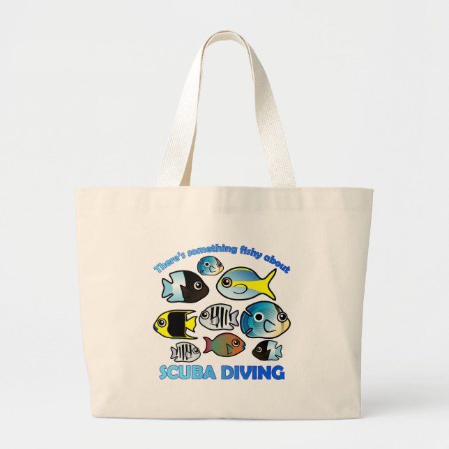 Bolso De Tela Gigante Algo sospechoso sobre Scuba (Frente)