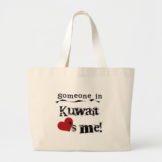 Bolso De Tela Gigante Alguien en Kuwait me ama (Frente)