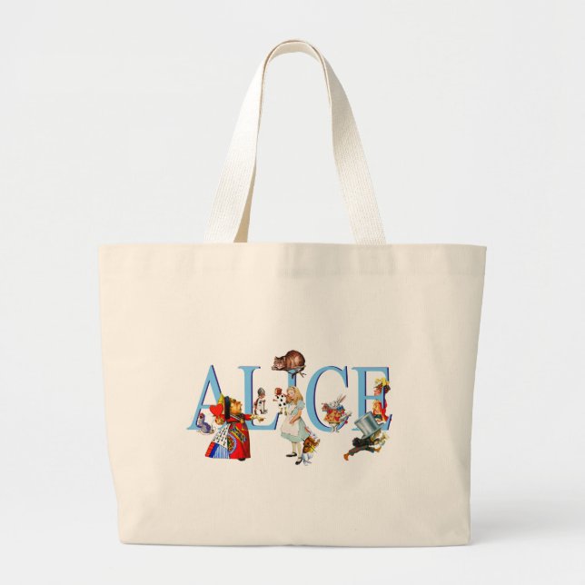 BOLSO DE TELA GIGANTE ALICE EN WONDERLAND Y AMIGOS (Frente)