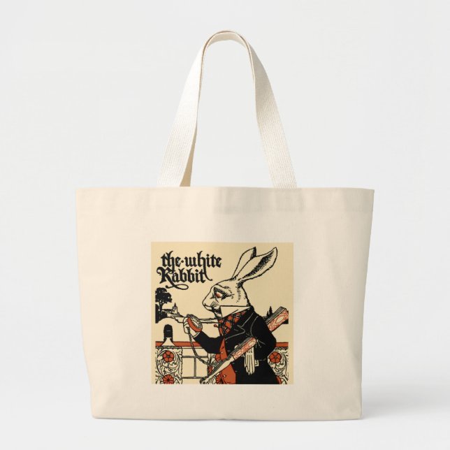 Bolso De Tela Gigante Alice White Rabbit Classic (Frente)