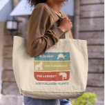 Bolso De Tela Gigante Alimentado por plantas alimentadas con animales ve<br><div class="desc">Este diseño puede ser personalizado en el área proporcionada cambiando la foto y/o el texto. O puede personalizarse haciendo clic en Personalizar esta plantilla y, a continuación, eligiendo la opción de hacer clic en el personalizar y eliminando o cambiando el color del fondo, agregando texto, cambiando el color o estilo...</div>