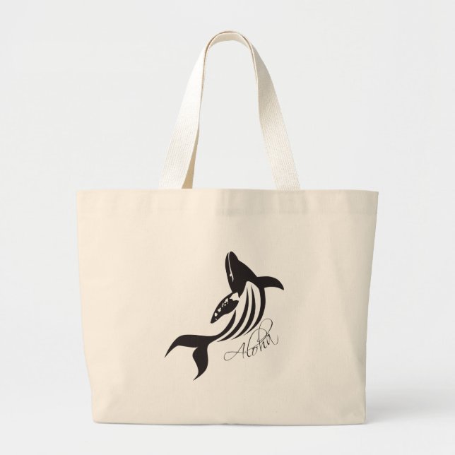 Bolso De Tela Gigante Aloha Hawaii Whale (Frente)