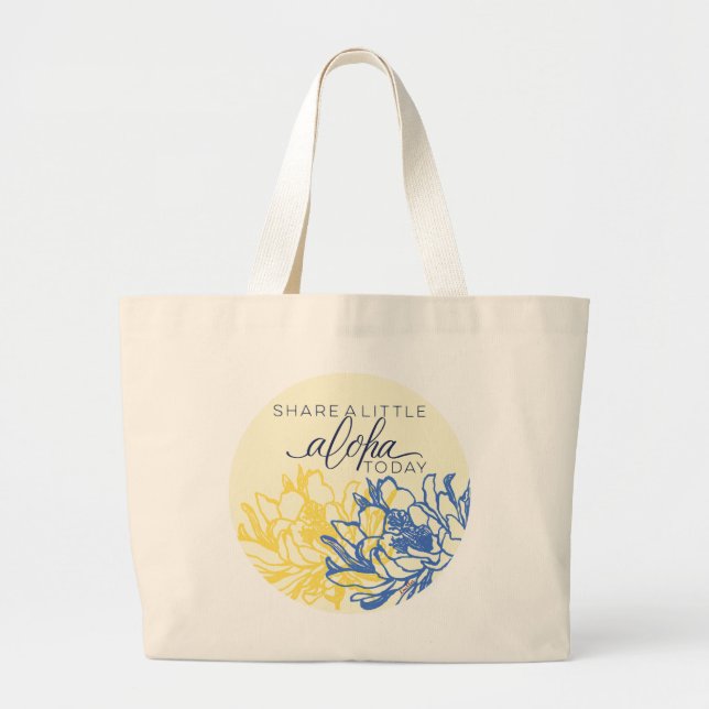 Bolso De Tela Gigante Aloha Tote Bag compartió un poco de Aloha hoy (Frente)