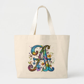 Bolso De Tela Gigante Alphabet letter tote "A"
