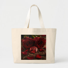 Bolso De Tela Gigante Always Yours Romantic Red Rose Valentine Canvas