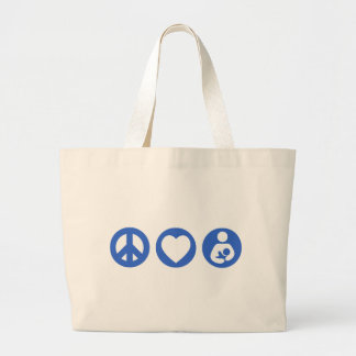 Bolso De Tela Gigante Amamantamiento del amor de la paz
