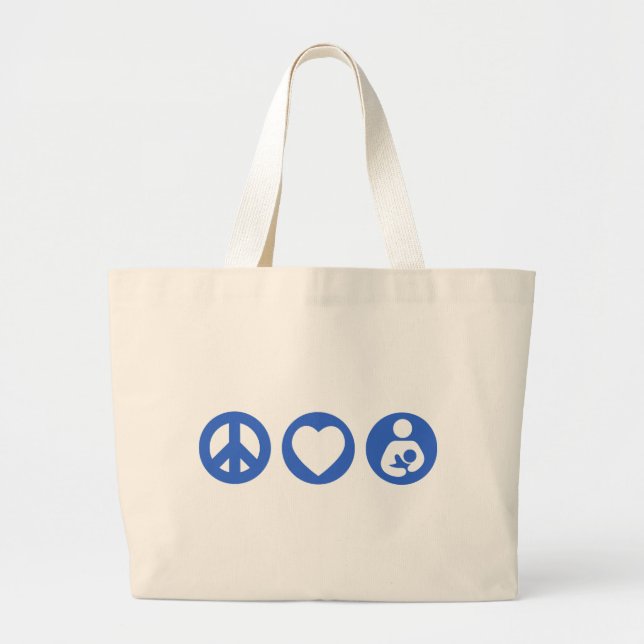 Bolso De Tela Gigante Amamantamiento del amor de la paz (Frente)